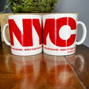 vintage Kings NYC souvenir espresso mug set